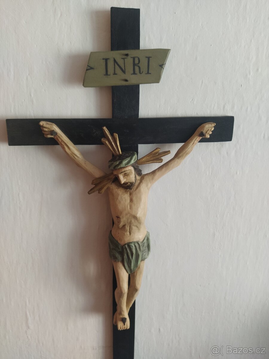 Starožitný krucifix 80 cm - 2