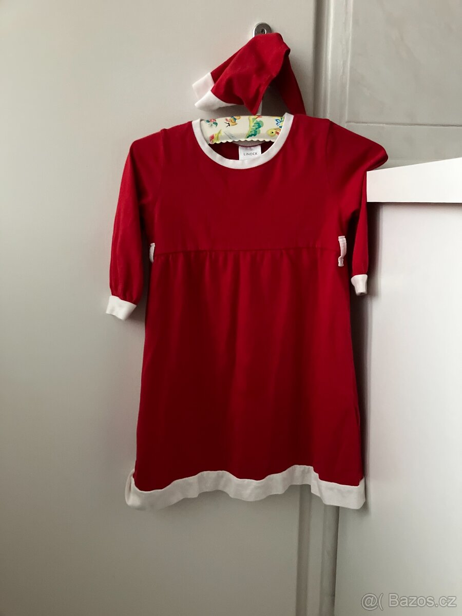 Vánoční luxusní šaty LINDEX vel. 92 se šátkem - 2