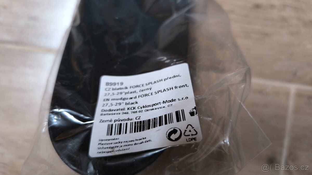 Přední blatník FORCE SPLASH pro 27,5-29" černý - 2