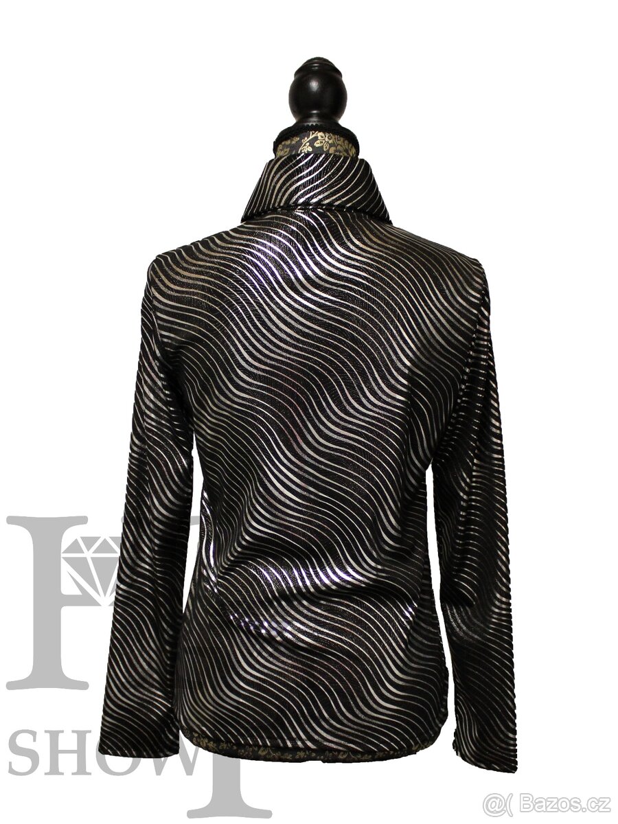 Westernová show halenka S - Vlnky černá - 2