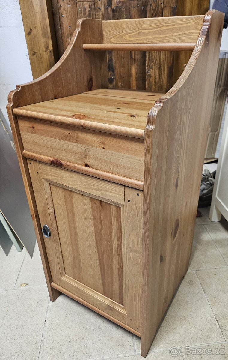 Komoda-noční stolek Ikea Leksvik mořidlo antik - 2