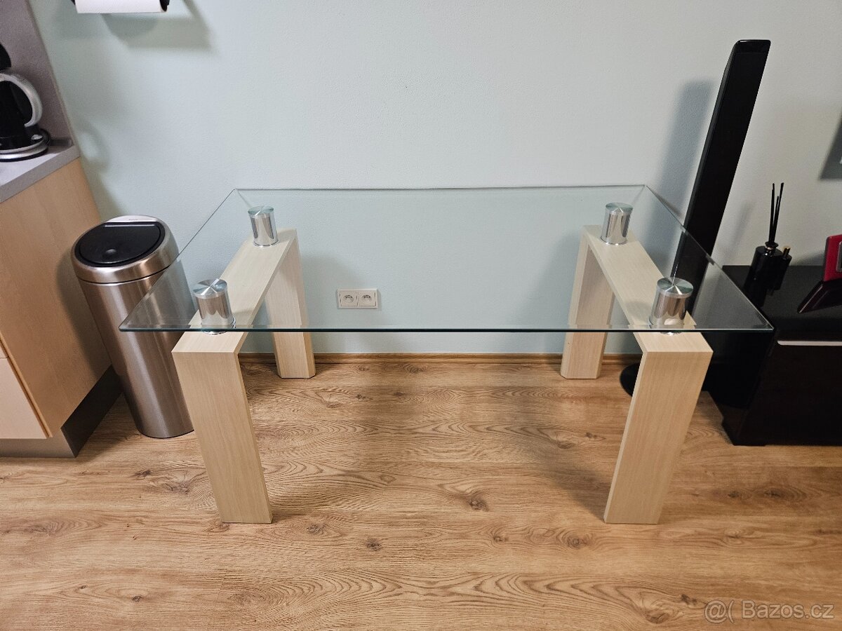 Jídelní stůl skleněný 140x70cm - 2