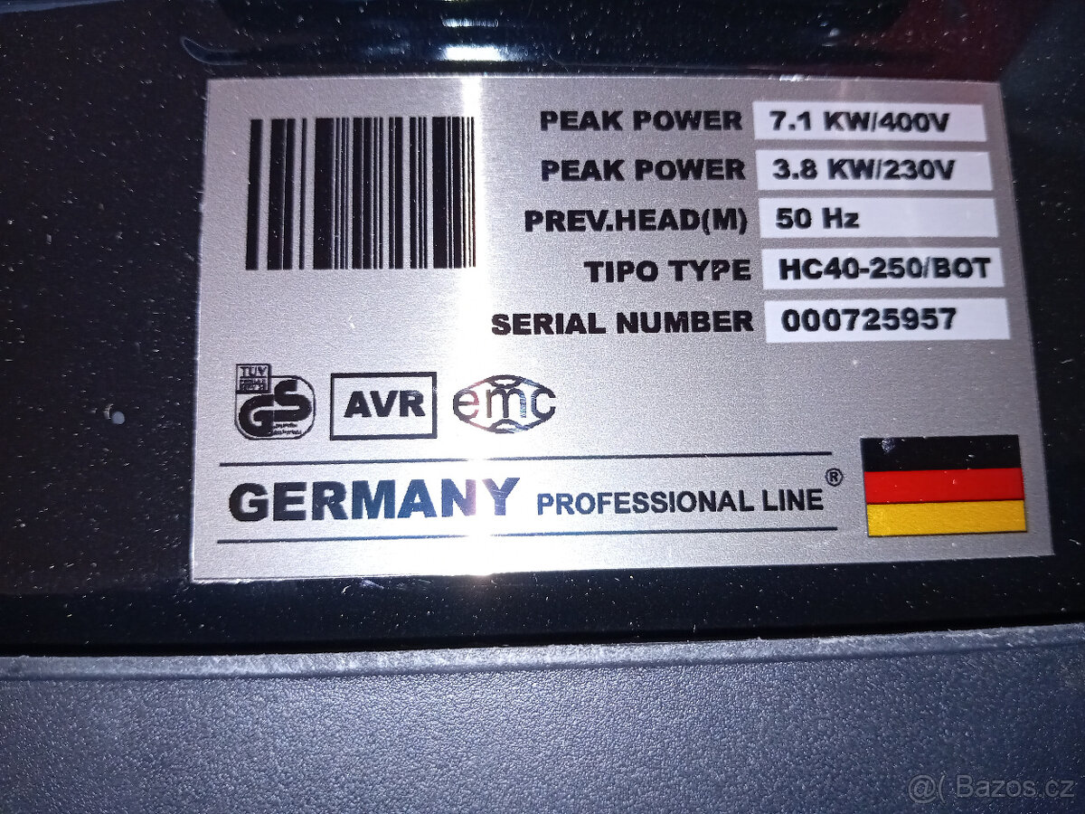 Elektrocentrála 7,1kW/400V 3,8kW/230V - 2