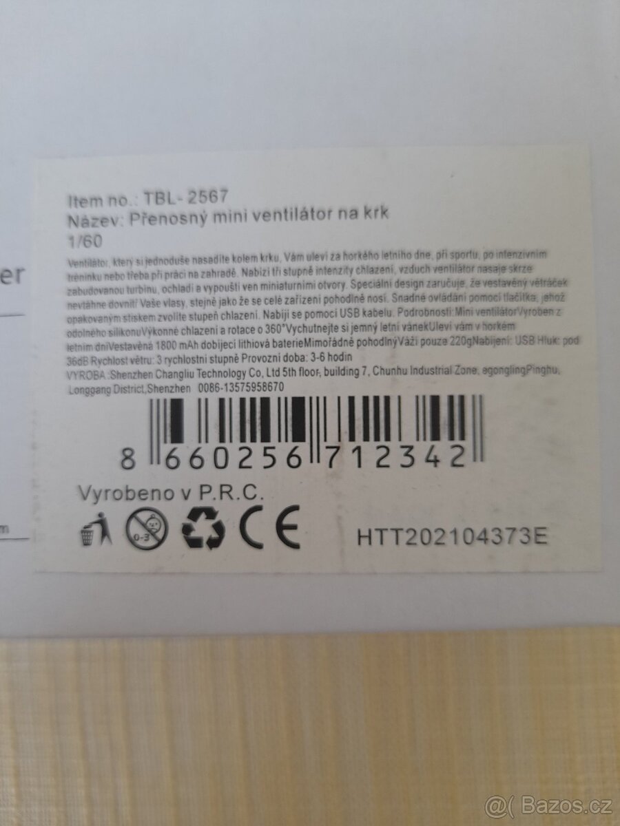 Přenosný mini ventilátor na krk - 2