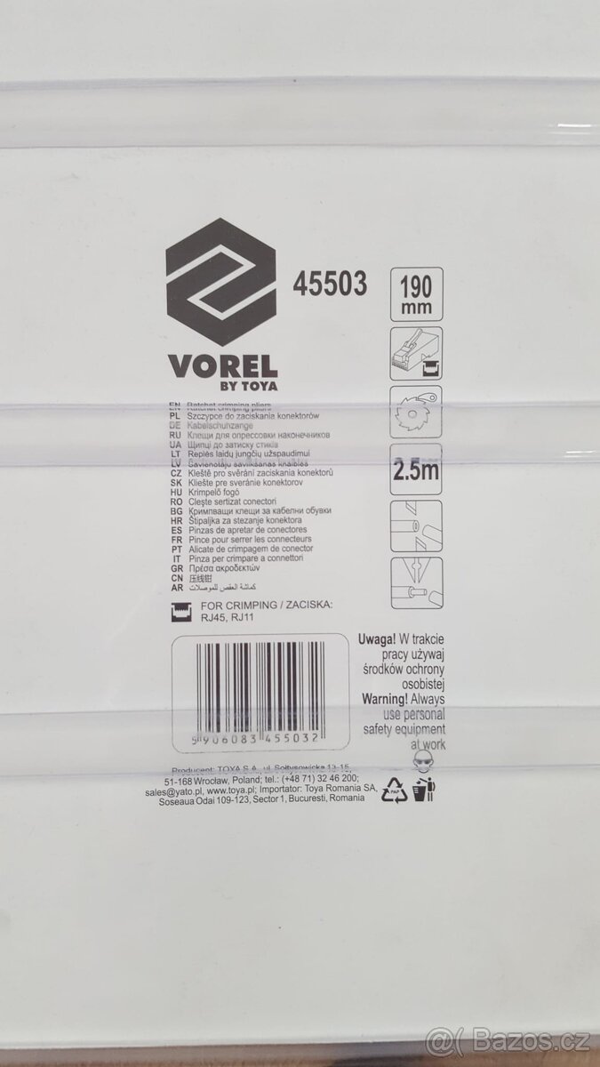 Nové konektorové (krimpovací) kleště VOREL - 2