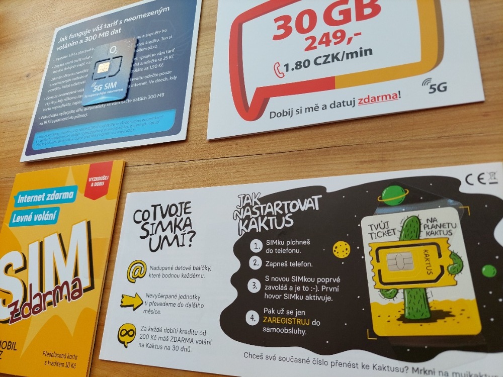 4x nová SIM karta, karty, simkarta, simka, simky operátorů - 2