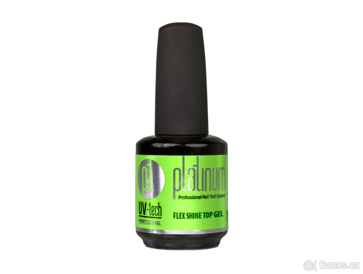 UV-LED Vrchní Top Gel PLATINUM Flex Shine na nehty 15ml - 2