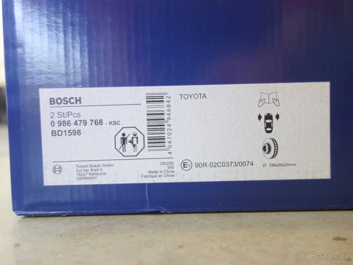 Toyota RAV4- brzdové kotouče+destičky NOVÉ BOSCH - 2