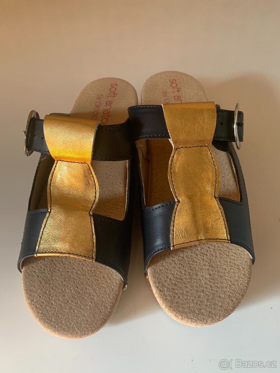 Obuv Ela 050325tm. modrá, zlatá - 2