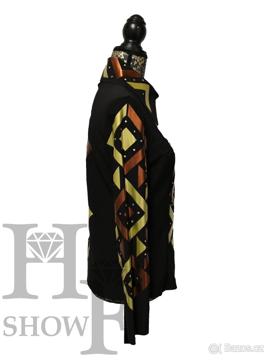 Westernová show halenka L - Potisk zlatá/měděná - 2