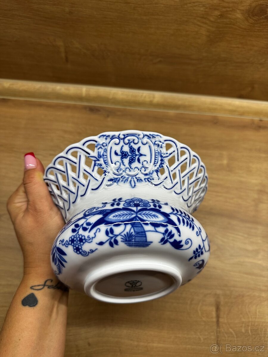 Květináč prolamovaný 19 cm, výš. 11 cm, Cibulák, originální - 2