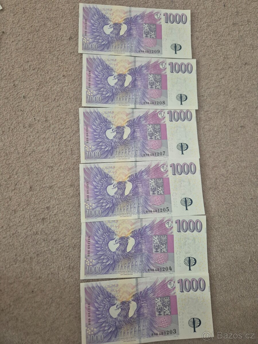 1000kč s přítiskem - 2