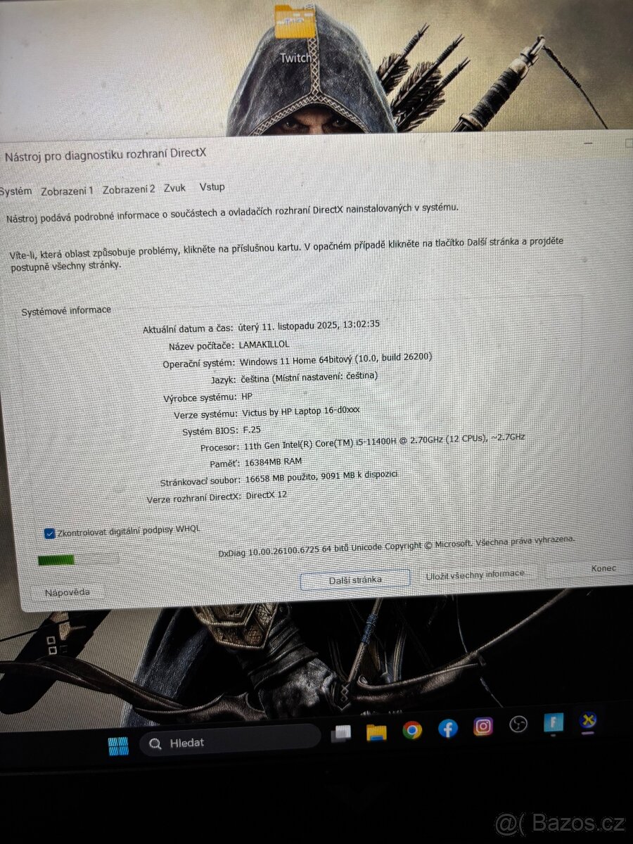 Herní notebook HP victus 16 - 2