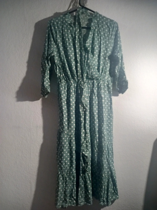 Dámské šaty letní 3/4 rukávy, s páskem, vel. L - 2