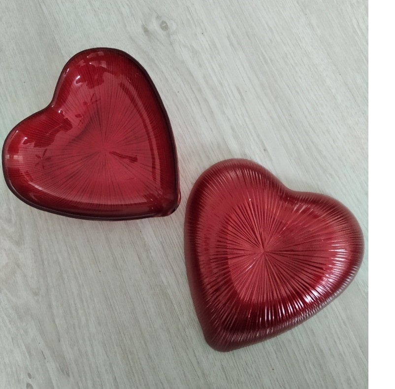 3x skleněná miska SRDCE - nové - 2