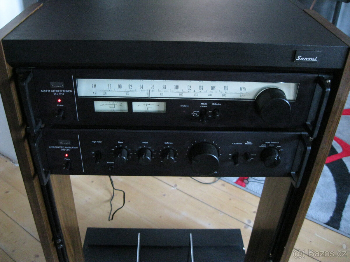 Sansui Amp AU-217+Tuner TU-217+Deck CS1110 audio rack GX-5 - 2