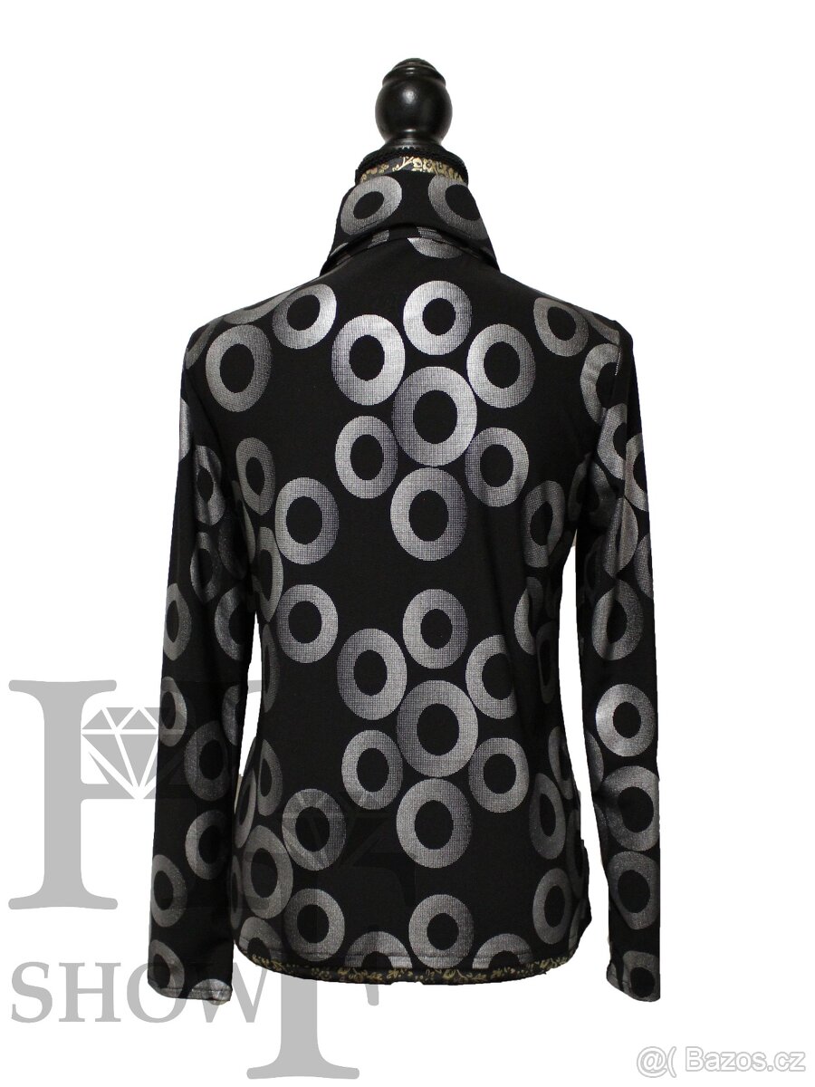 Westernová show halenka S - Kruhy černá - 2