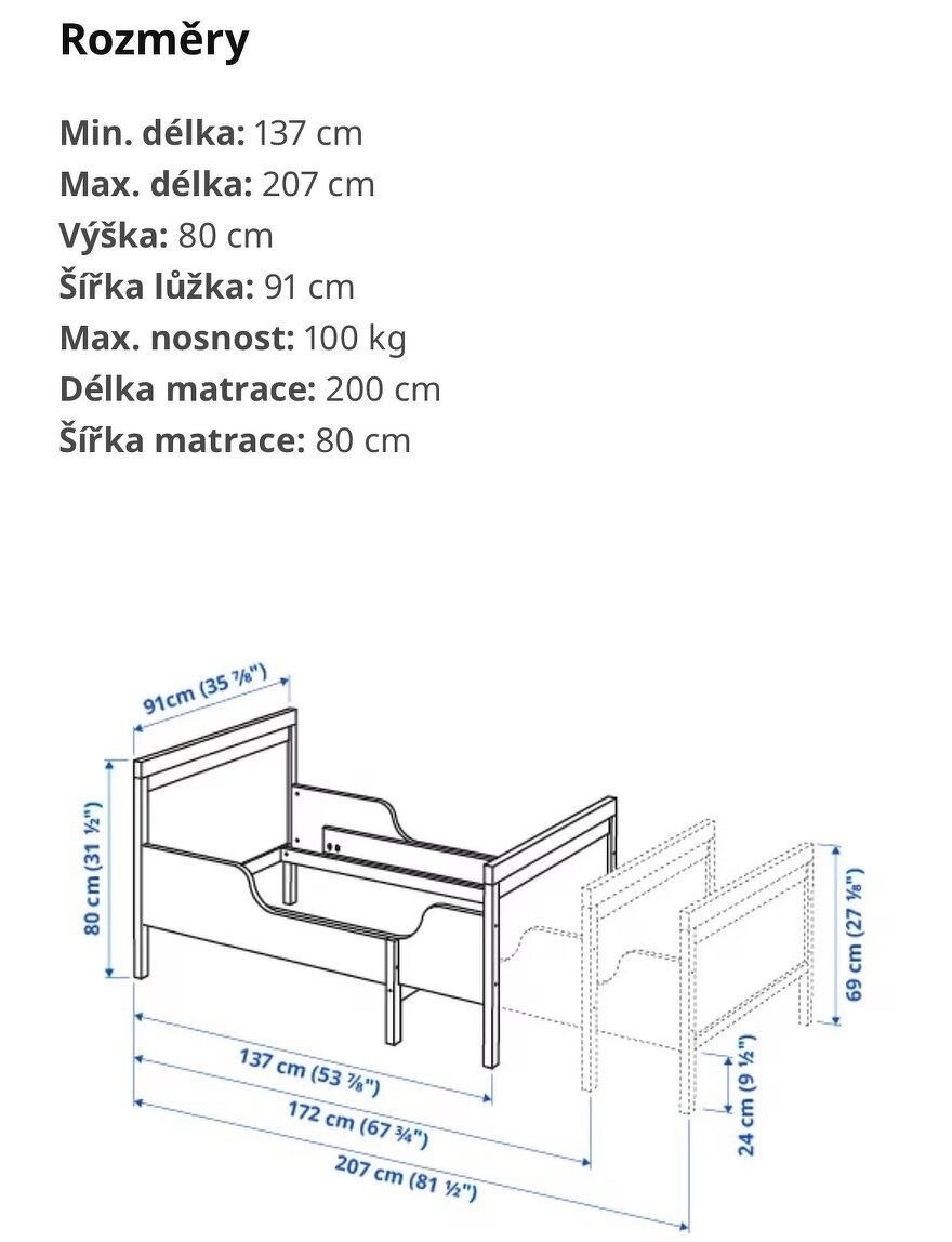 Prodám dětskou rostoucí postel Ikea Sundvik a skříň - 2