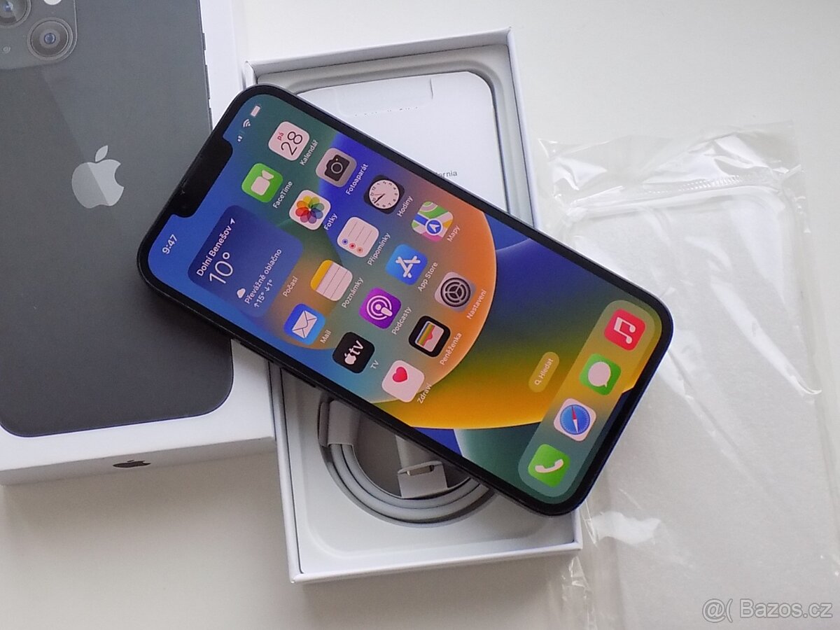 APPLE iPhone 13 128GB Midnight - ZÁRUKA 12 MĚSÍCŮ - KOMPLET - 2
