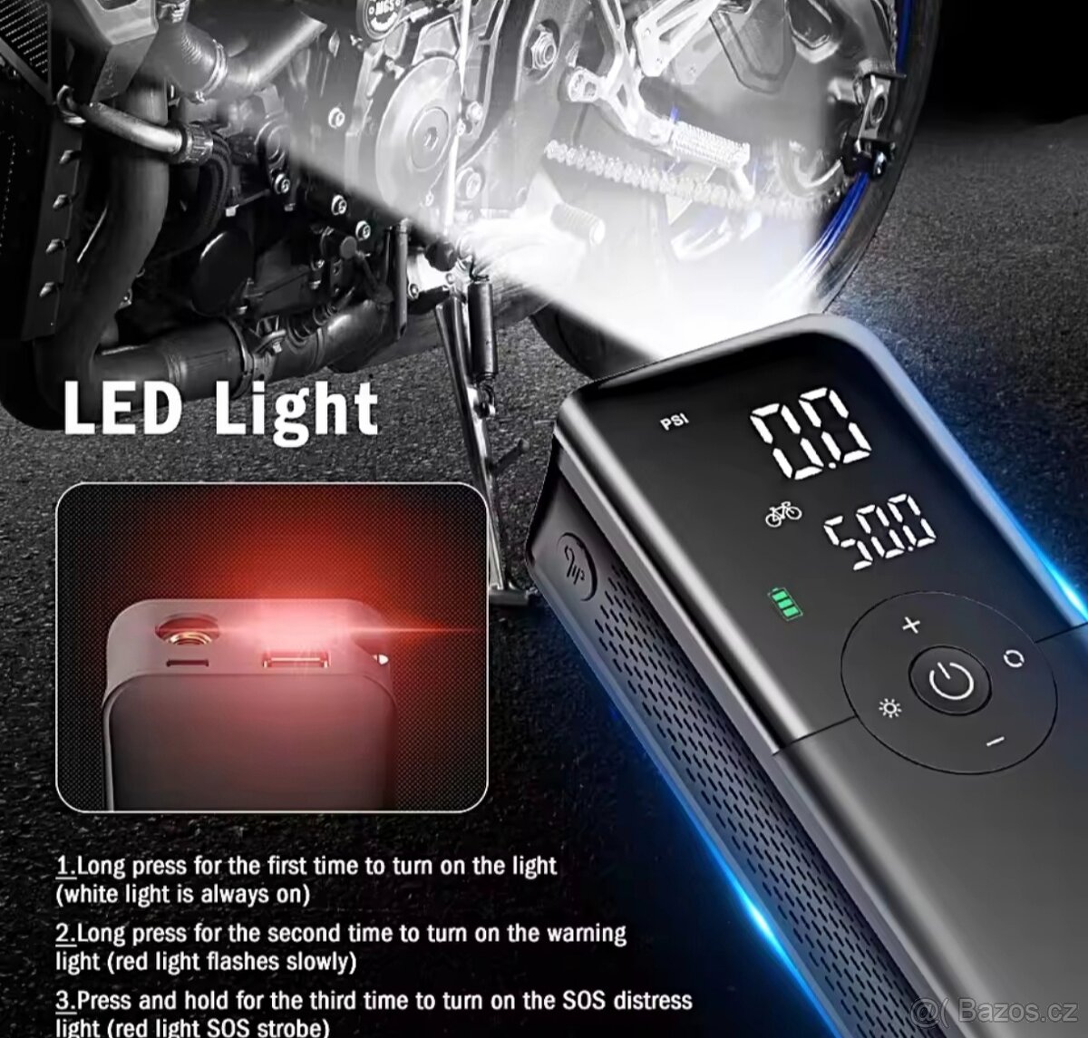 Elektrický bezdrátový aku kompresor - 2