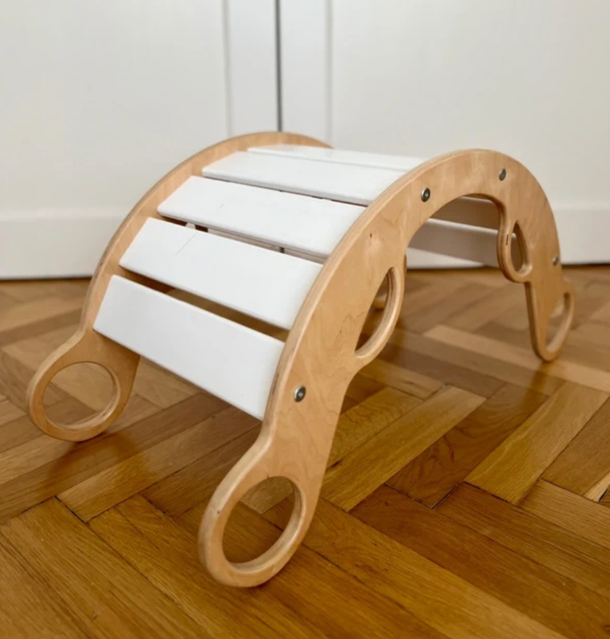 "Duhová" hrací houpačka SWING – bílá - 2