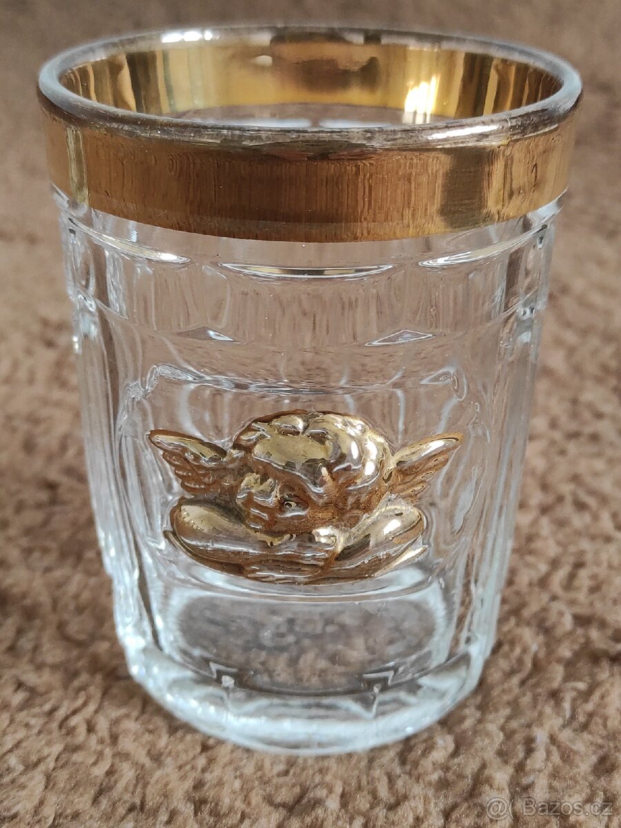 Starožitné skleničky s andělem - 2