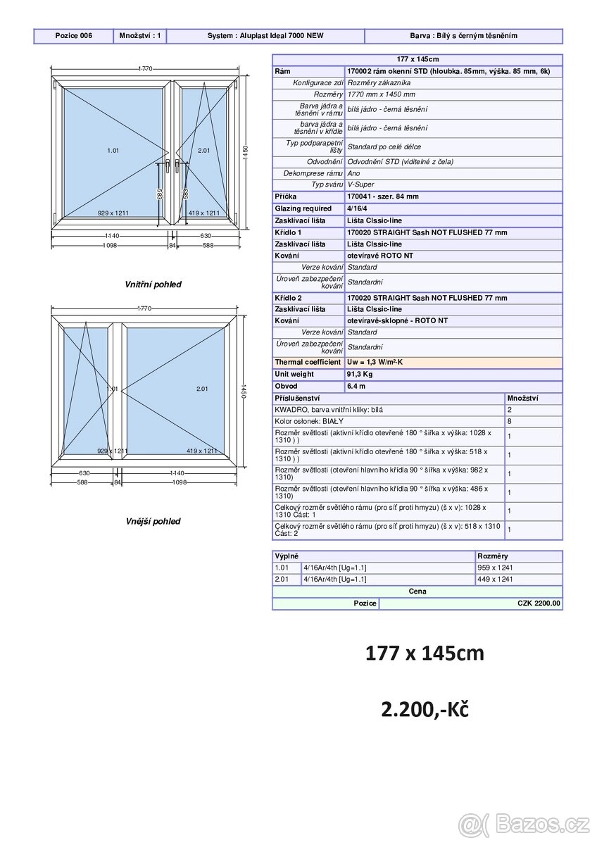 Prodám téměř nepoužitá plastová okna - 2
