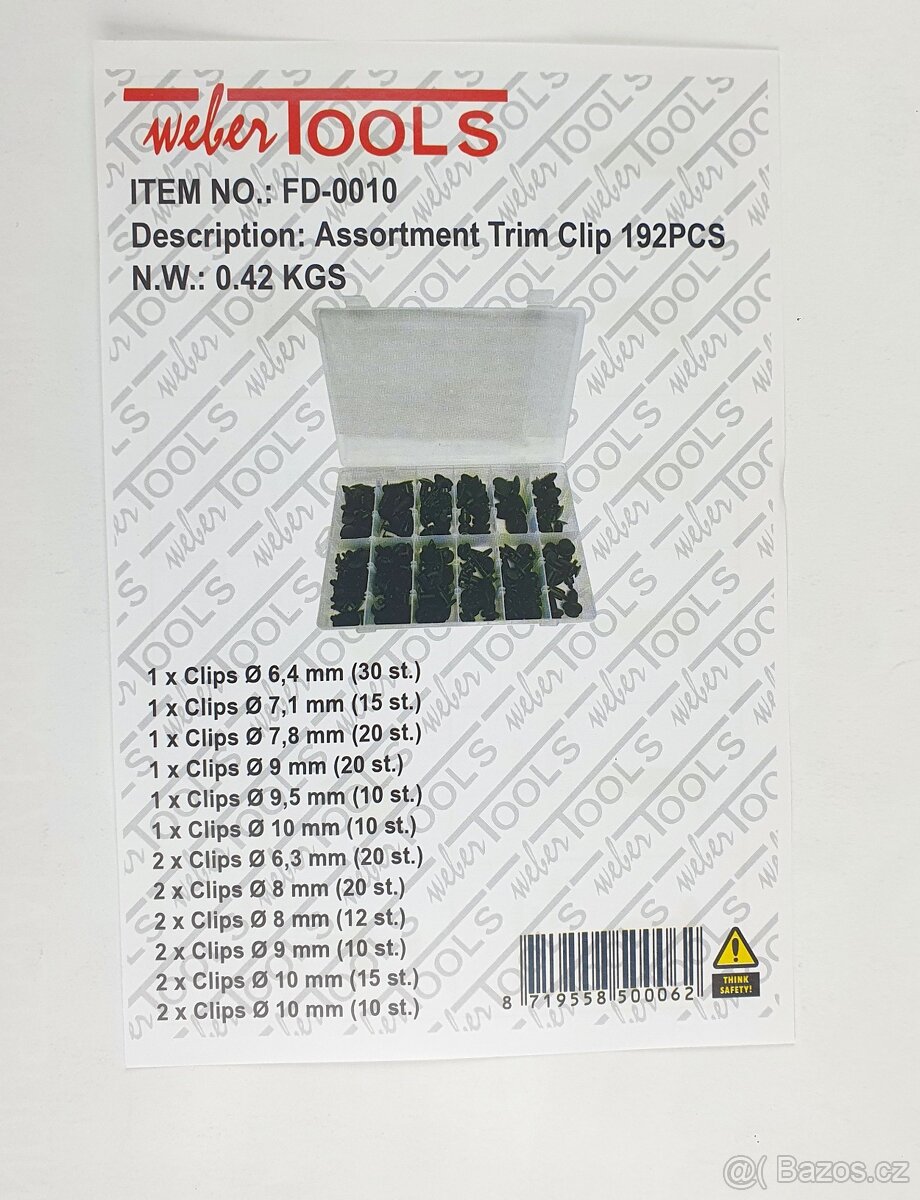 příchytky autočalounění, sada 192 dílů - 2