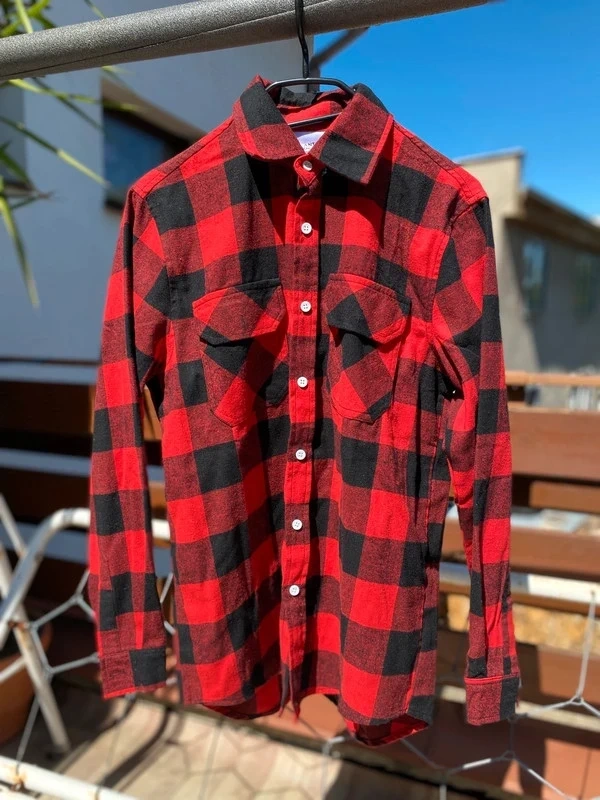 Stylová Anti Social Social Club červená flanelová košile - S - 2