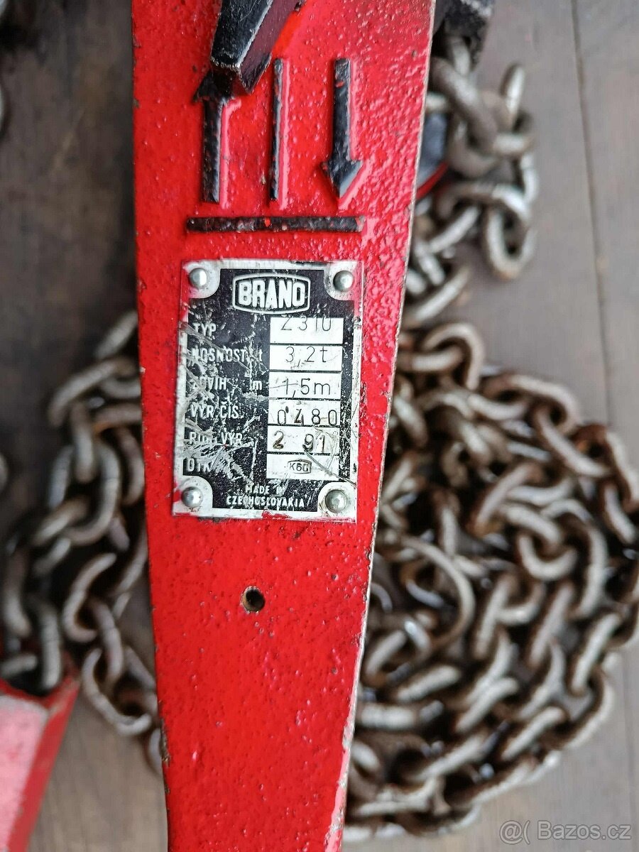 ZVEDÁK, HUPCUK BRANO 3,2 t řetězový kladkostroj - 2