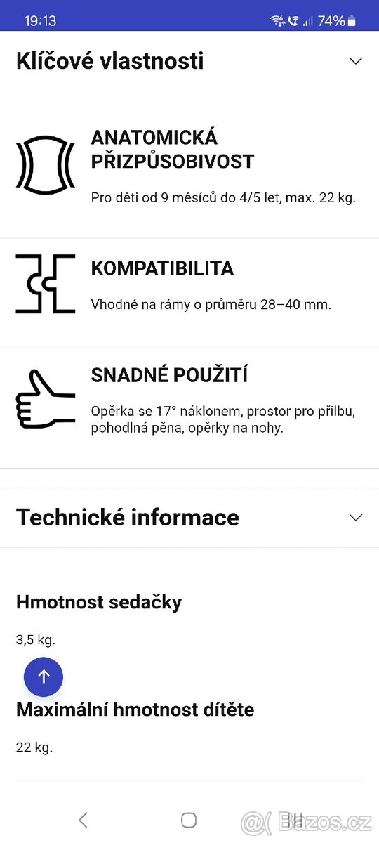 Dětská sedačka na kolo Hamax Chill - 2