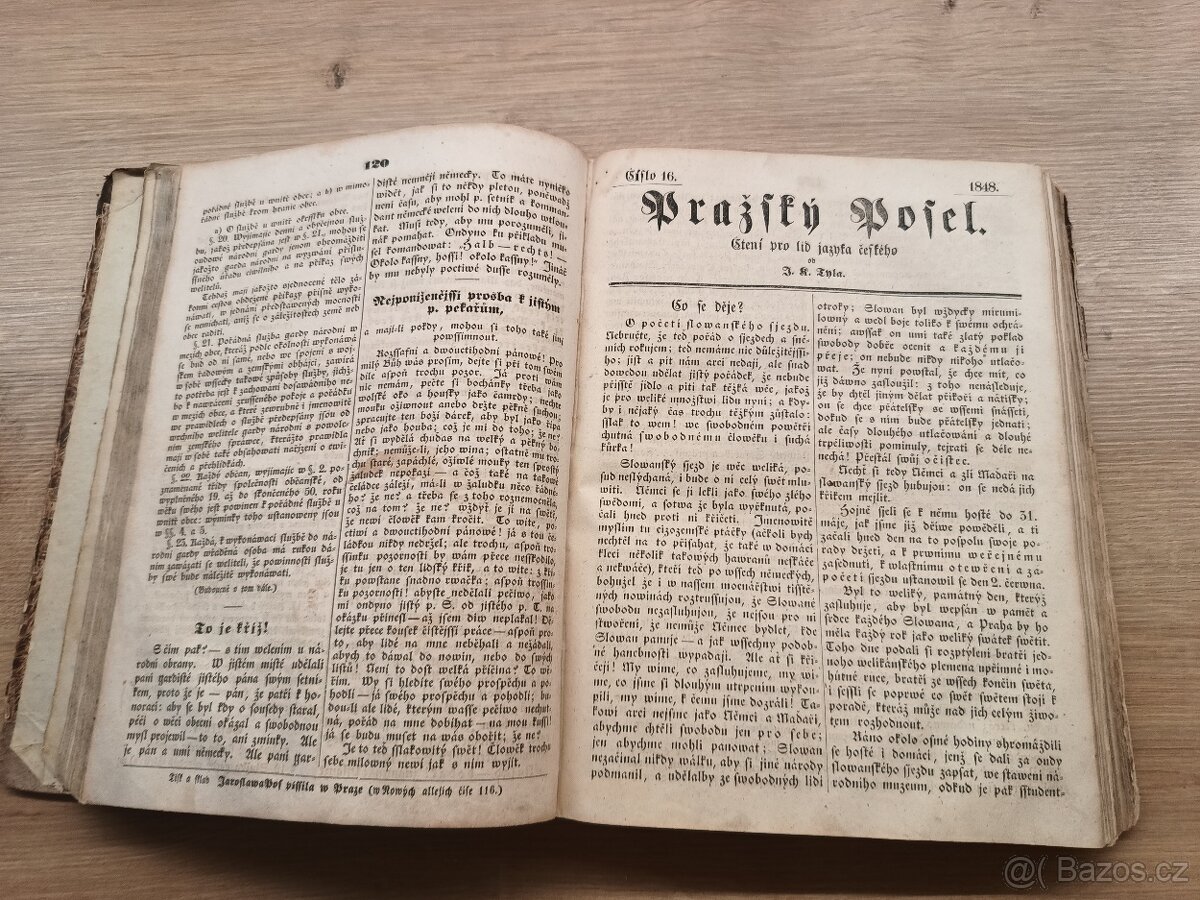 Pražský posel - komplet ročník 1848 J. K. Tyl 52 čisel - 2