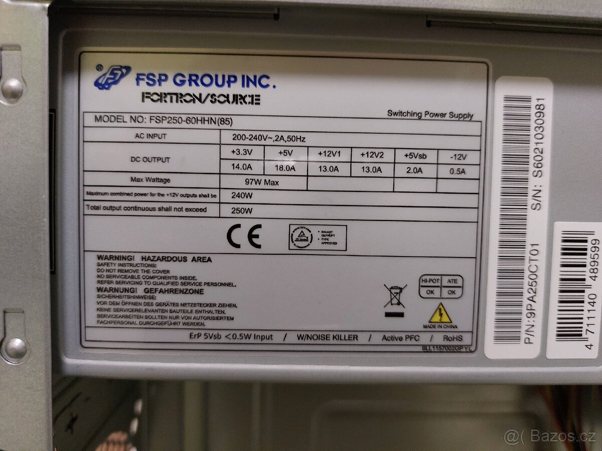 PC case + zdroj 250 W - 2