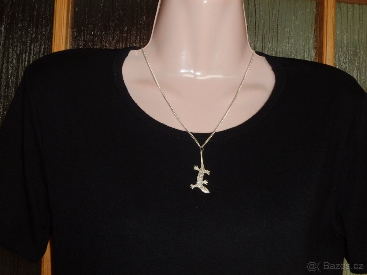 Stříbrný přívěšek - ještěrka - 2