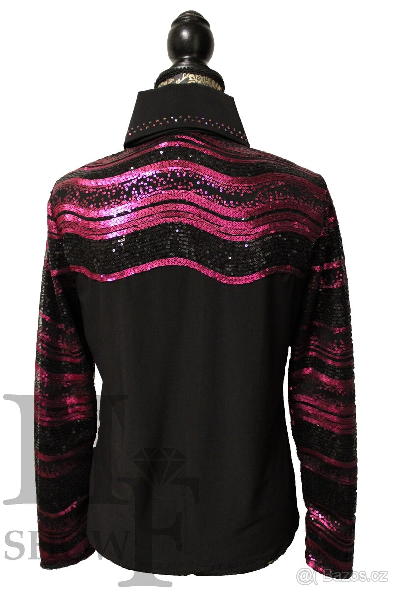 Westernová show halenka M - růžová vlnka - 2