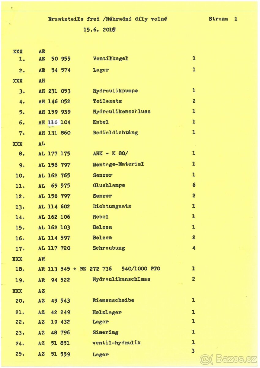 John Deere - náhradní díly a spotřební materiál - 2