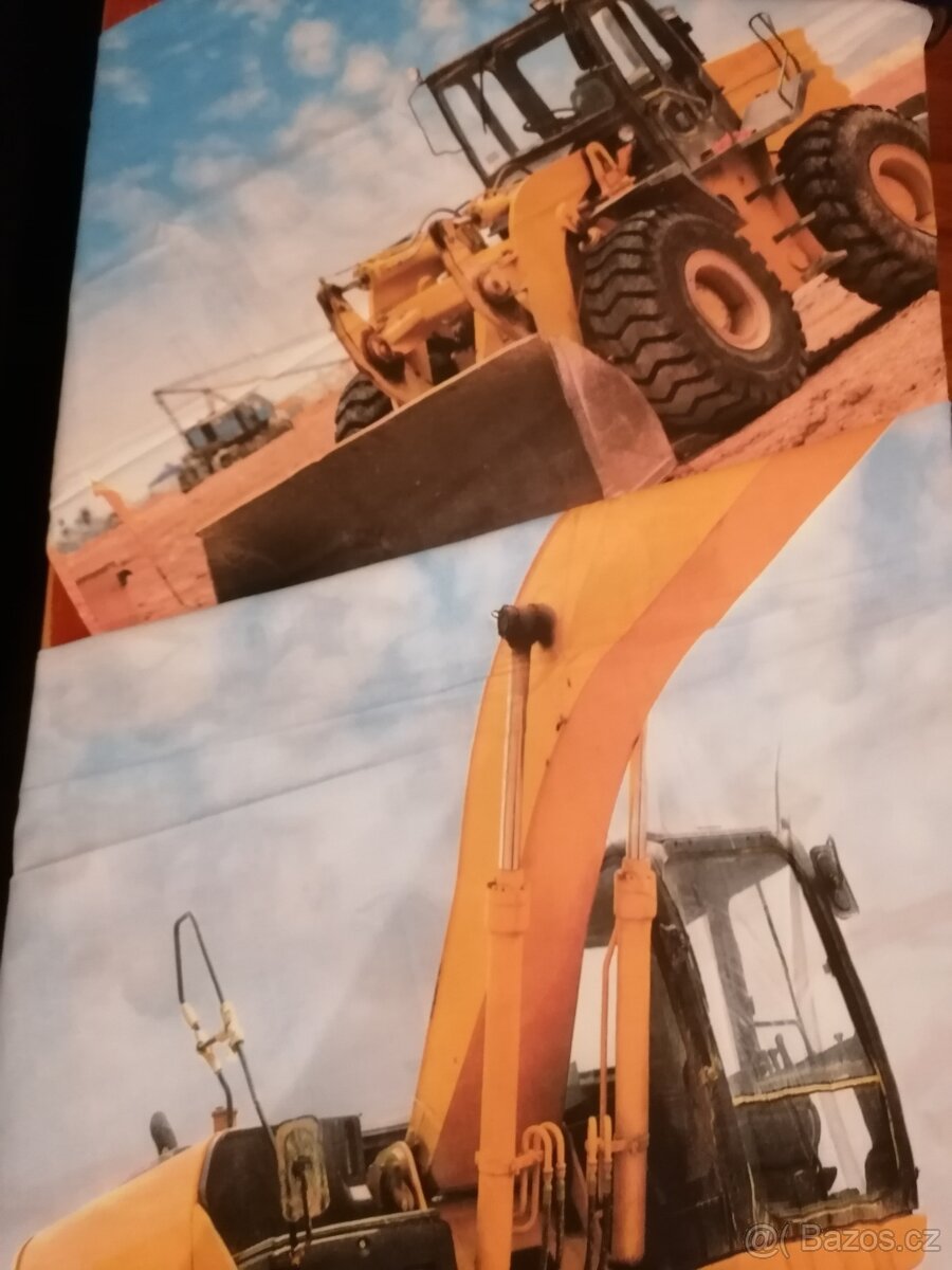 Povlečení na velkou postel Bagry, auta,... - 2