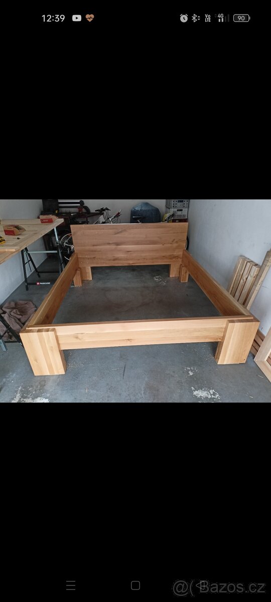 Masivní dubová postel 180x200 - 2