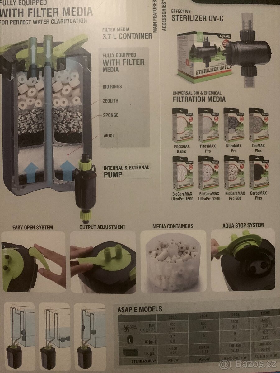 AQUAEL filtr ASAP 650E - 800L/h - 2