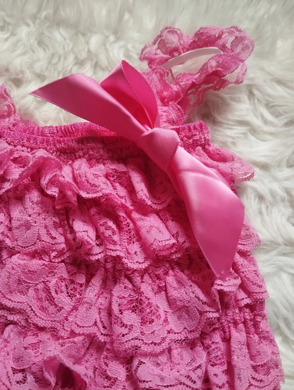 Dětský růžový krajkový TUTU overal - 2