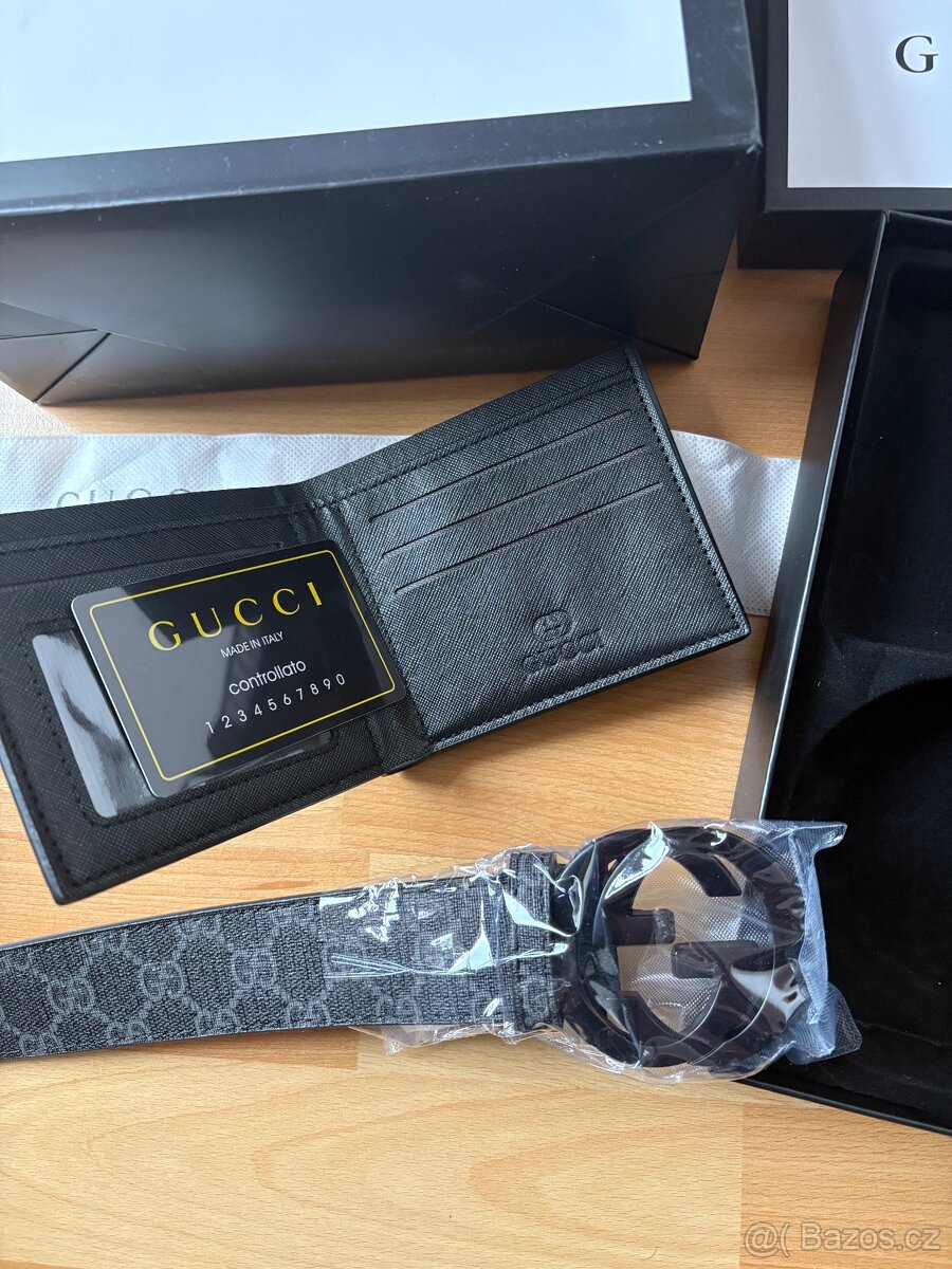 Gucci set pásek + peněženka - 2