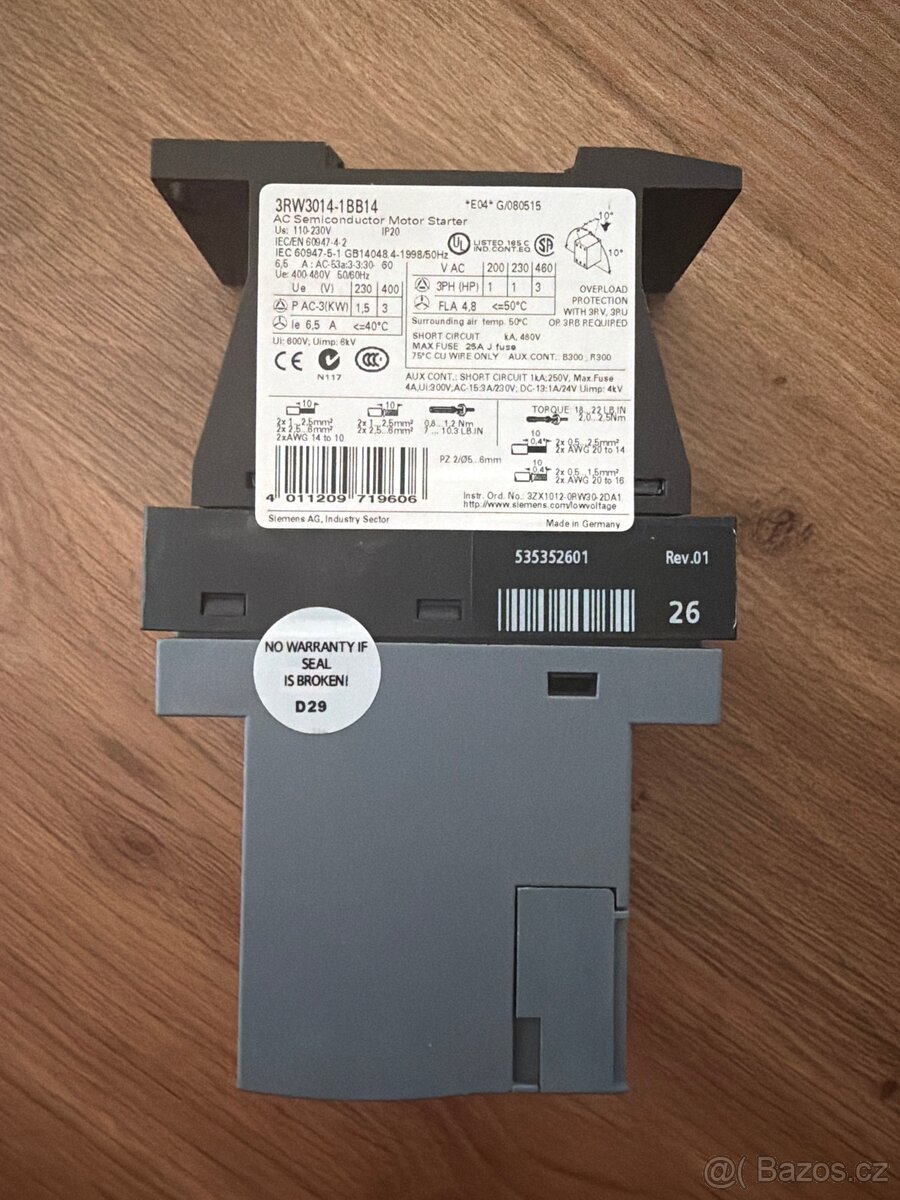Softstartér Siemens Sirius - 2