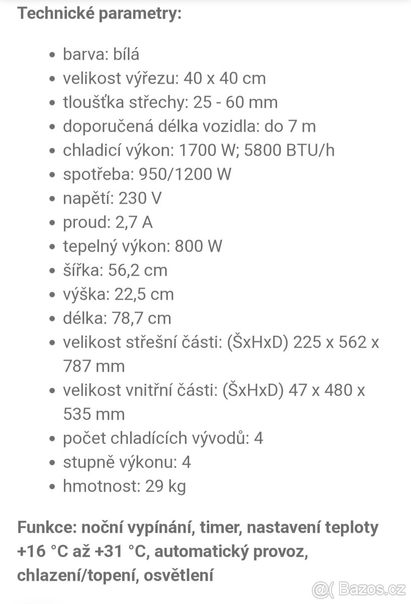 Klimatizace Dometic do karavanu - 2