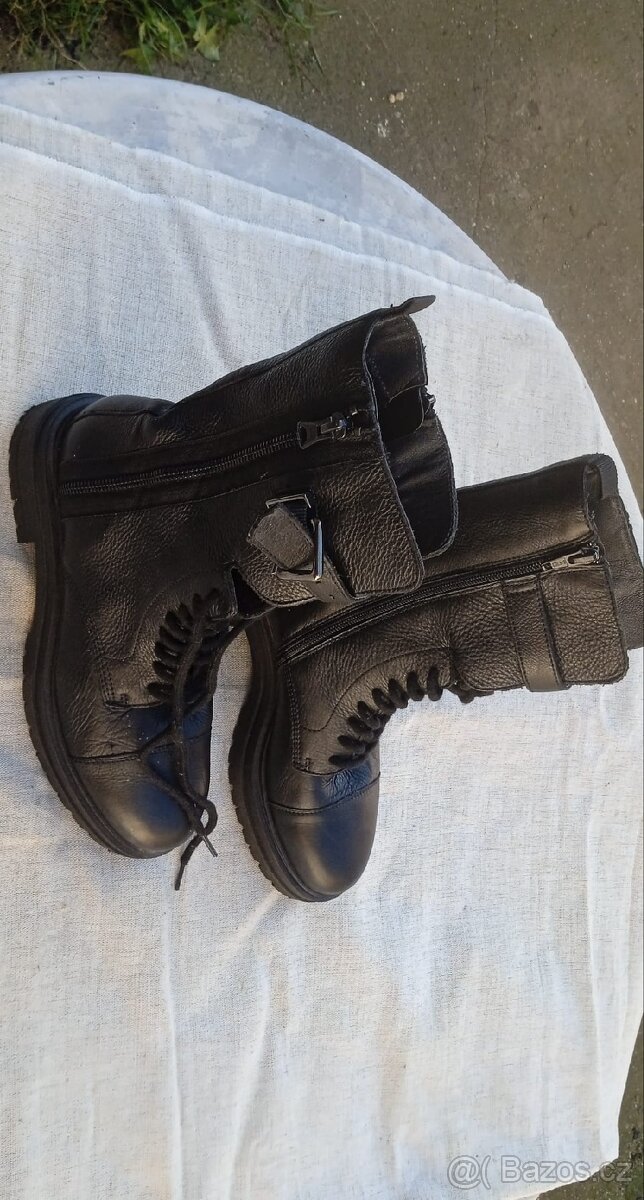 Kožené boty dámské vysoké - 2