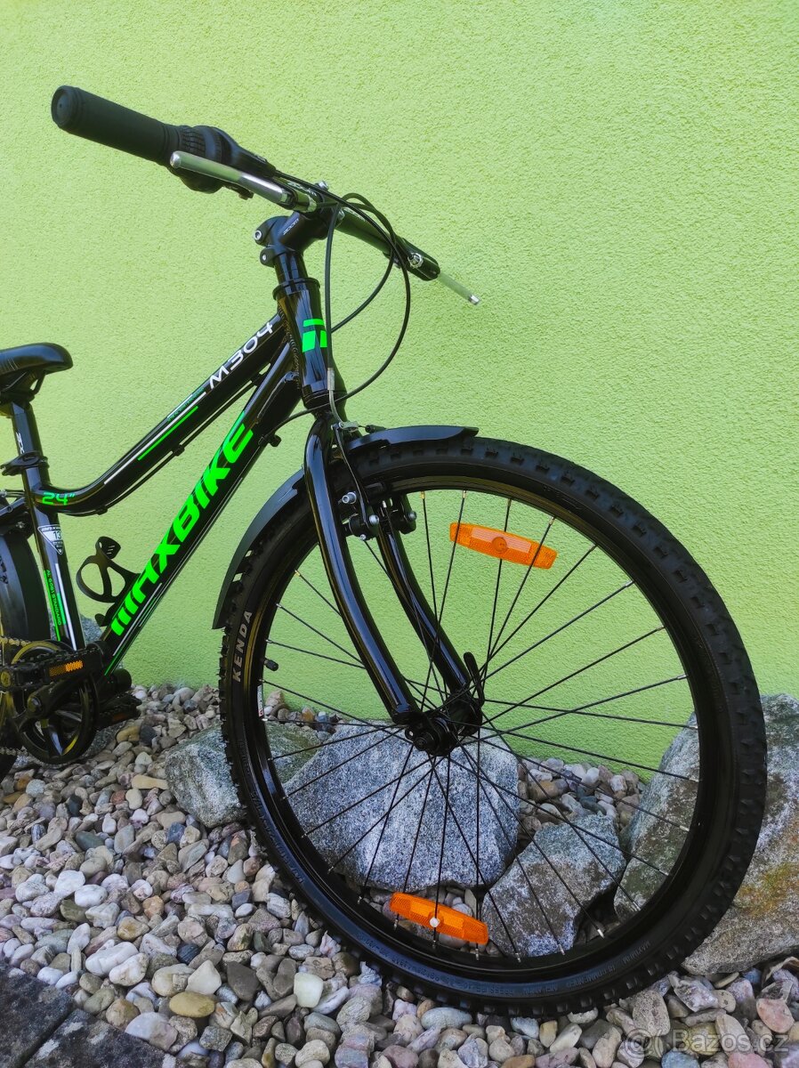 Značkové dětské kolo MAXBIKE 24" (černá/zelená) - 2