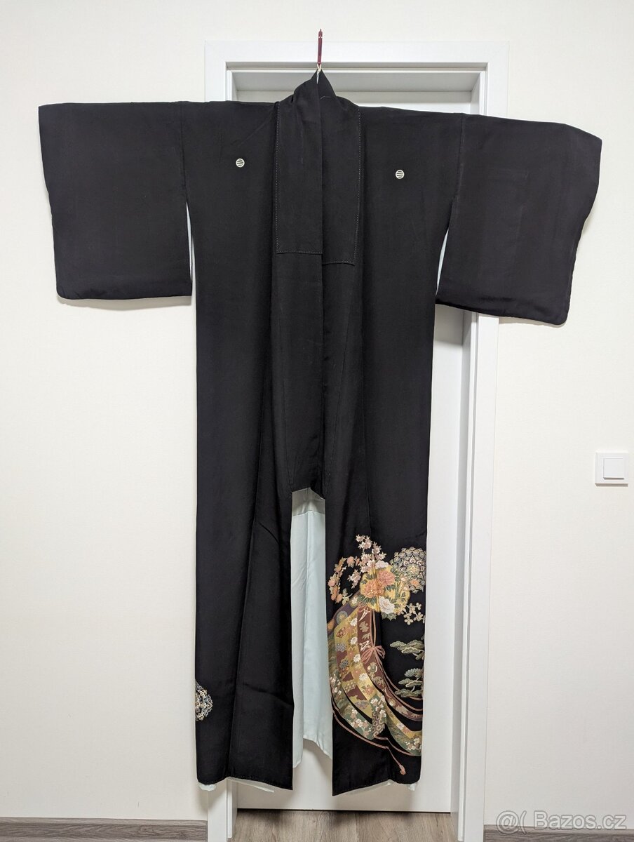 Černé dámské kimono Tomesode - 2