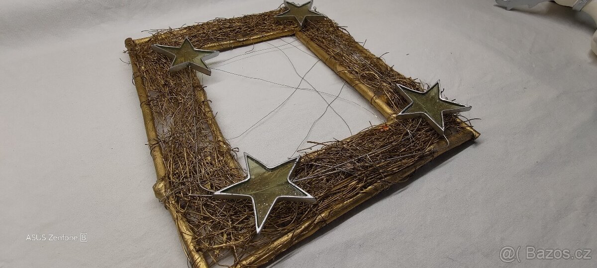 Vánoční dekorace, rámeček, sníh ve spreji - 2