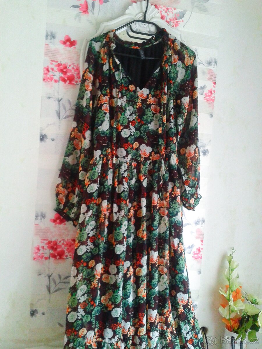 Nádherné dlouhé šifónové šaty 38/40 - 2