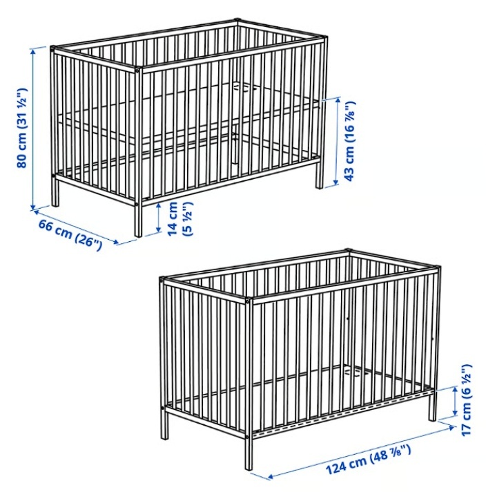 Dětská postýlka Ikea Singlar, buk, 60x120 cm - 2
