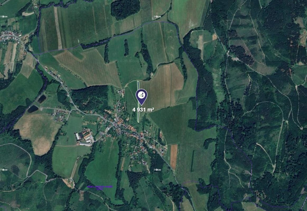 Prodej podílu 5/8 louky 3 082 m², Podolí - 2